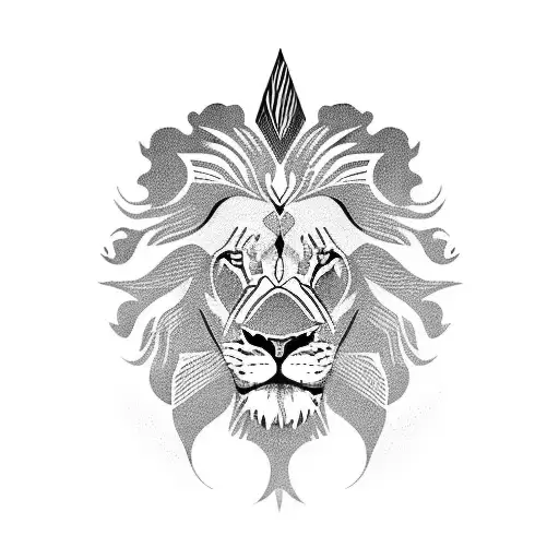 Africa contentent, Lion  tattoo design idea