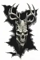 Deer skull tattoo design idea