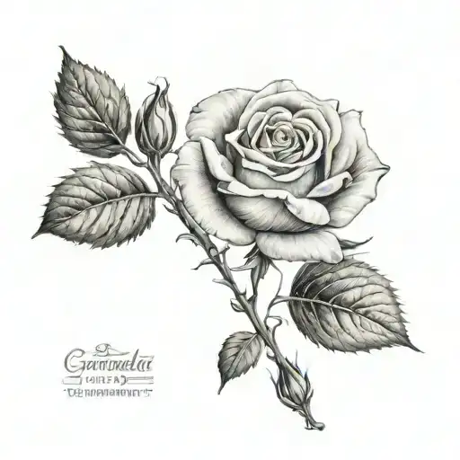 single rose with Gonzalez as the stem  tattoo design idea