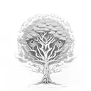 semicolon with tree growing out of it tattoo design idea