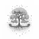 semicolon with tree growing out of it tattoo design idea