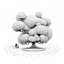 semicolon with tree growing out of it tattoo design idea