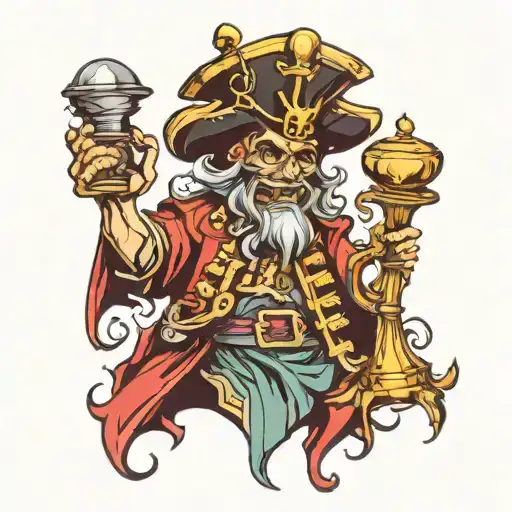 pirate king chess piece tattoo design idea