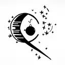 love you to the moon and Saturn  tattoo design idea