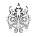 japanese  samurai fighting octopus tattoo design idea