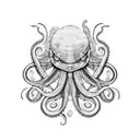 japanese  samurai fighting octopus tattoo design idea