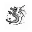 dragon + name tattoo design idea