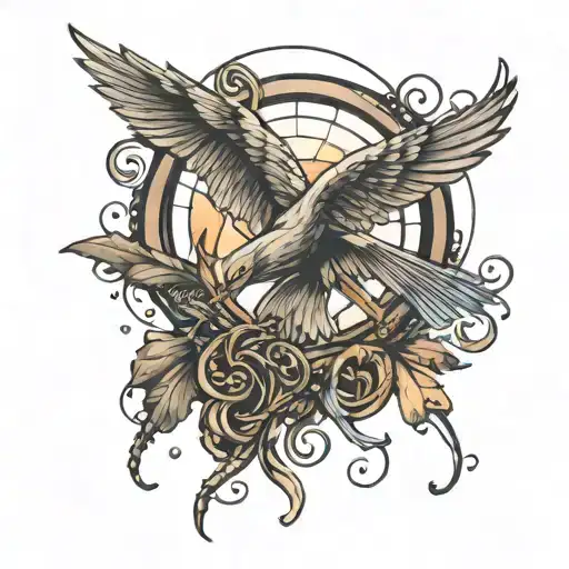 the mockingjay symbol  tattoo design idea
