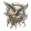 the mockingjay symbol  tattoo design idea