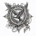 the mockingjay symbol  tattoo design idea