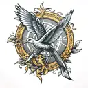 the mockingjay symbol  tattoo design idea
