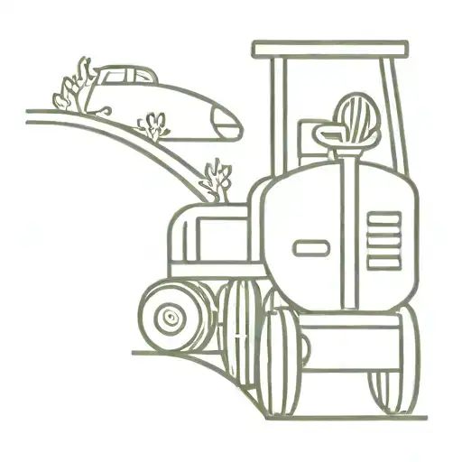 tractor, olive, train tattoo design idea