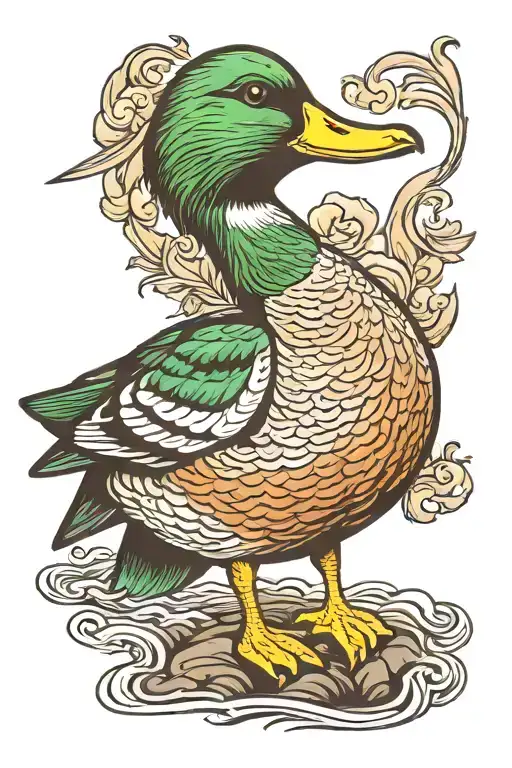 mallard duck tattoo design idea