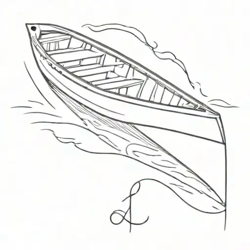 rowing boat tattoo design idea