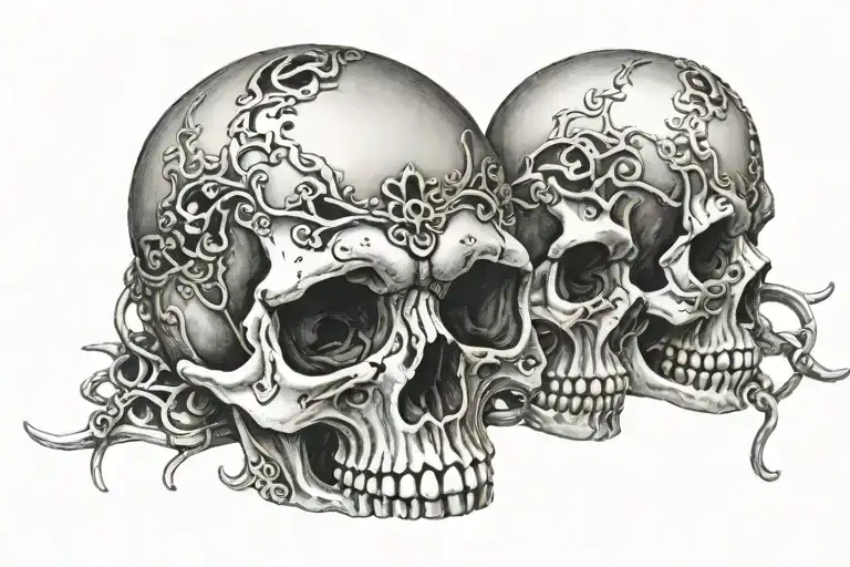 skull bracelet tattoo design idea