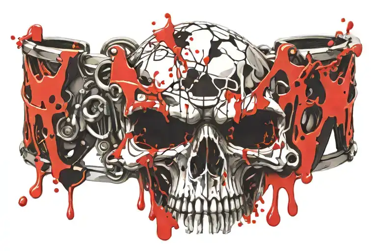 skull bracelet tattoo design idea