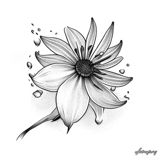 Lily of the valley and honeysuckle and dandelion tattoo design idea