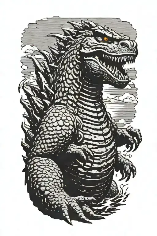 1954 Godzilla from godzilla that looks exactly like godzilla no changes at all just godzilla tattoo design idea