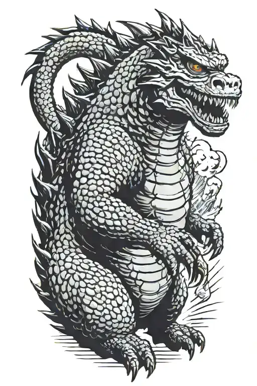 1954 Godzilla from godzilla that looks exactly like godzilla no changes at all just godzilla tattoo design idea