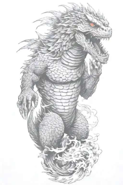 godzilla tattoo design idea