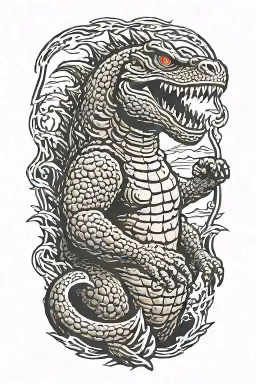 1954 Godzilla from godzilla that lloks exactly like godzilla no changes at all just godzilla tattoo design idea