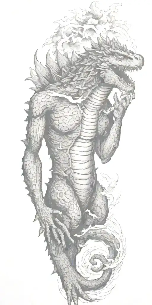 godzilla tattoo design idea