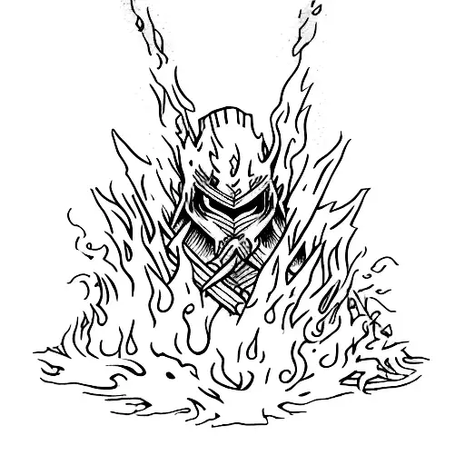 dark souls bonfire tattoo design idea
