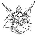 dark souls bonfire tattoo design idea