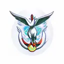 Lugia Pokémon  tattoo design idea