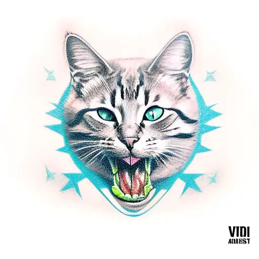 anarchism cat ugly tattoo design idea