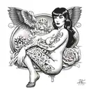 betty page fully nude woman tattoo design idea