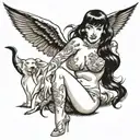 betty page fully nude woman tattoo design idea