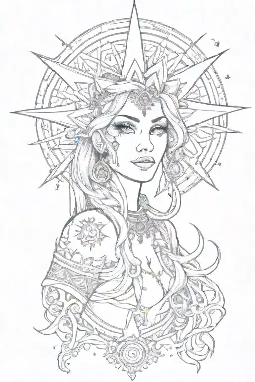 star gypsy tattoo design idea