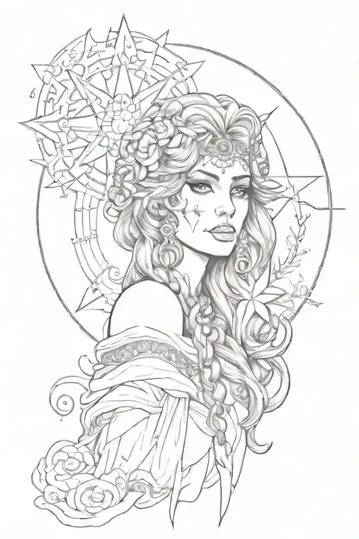 star gypsy tattoo design idea