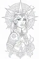 star gypsy tattoo design idea