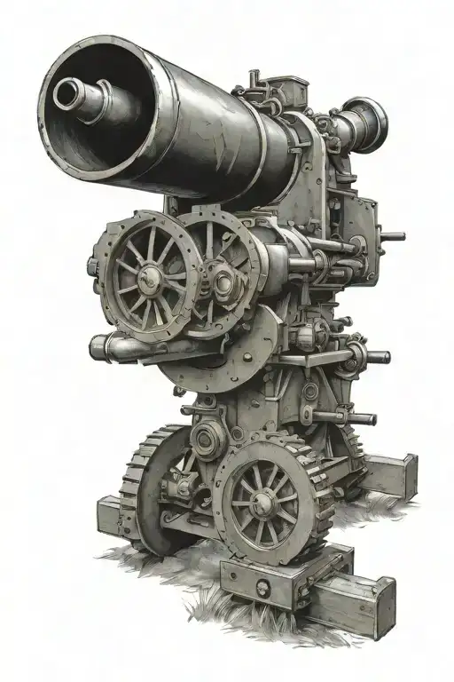 marine artillery cross cannon with playboy tattoo design idea