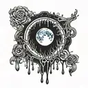 new moon bleeding dripping tattoo design idea