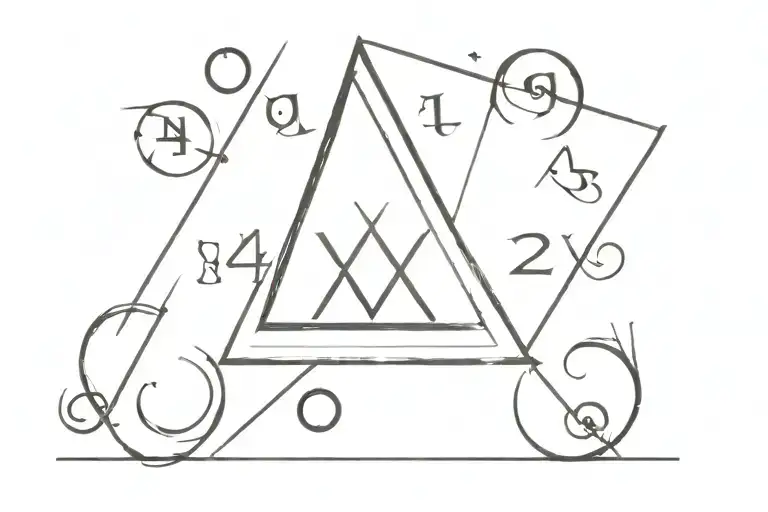 August 3rd 2024 in roman numerals with clown triangle next to it tattoo design idea