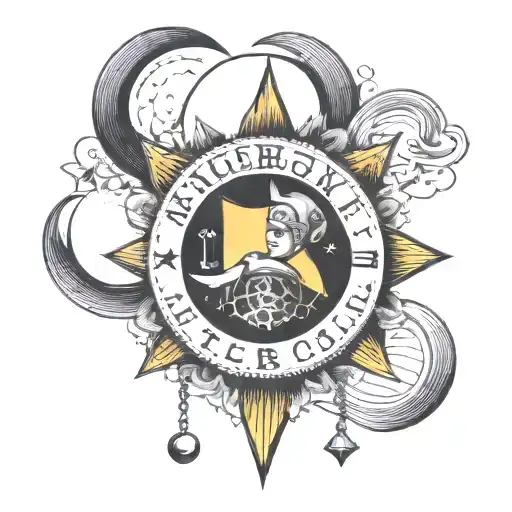 Traditional "Waxing Gibbous Phase With And Libra..." Tattoo Idea