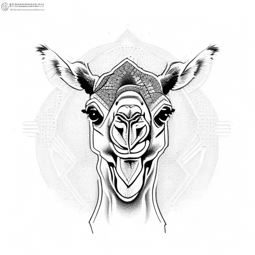 Camel with the soccer world cup tattoo design idea