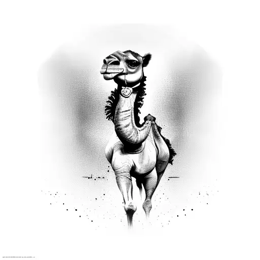 Camel with the soccer world cup tattoo design idea