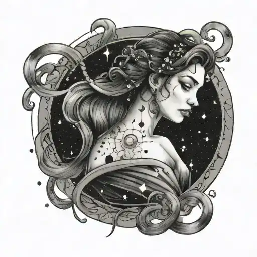 lyra constellation honoring woman tattoo design idea