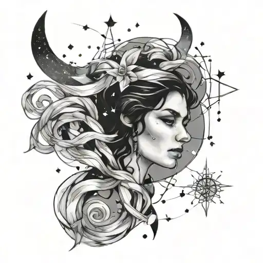 lyra constellation as woman tattoo design idea