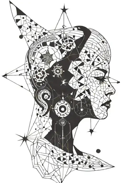 lyra constellation as woman tattoo design idea