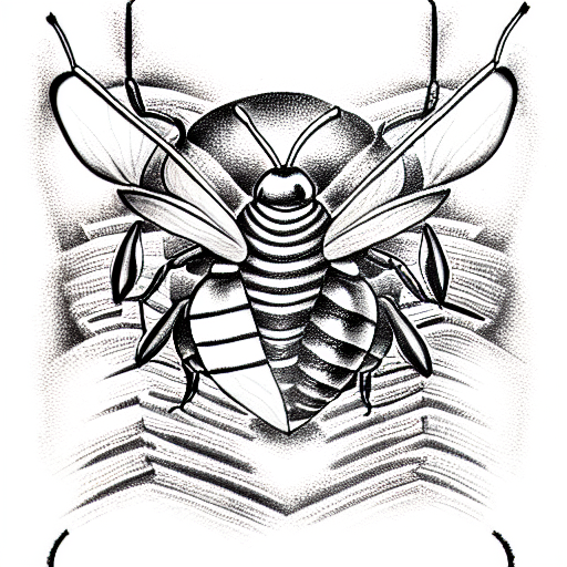 cyber bee tattoo design idea