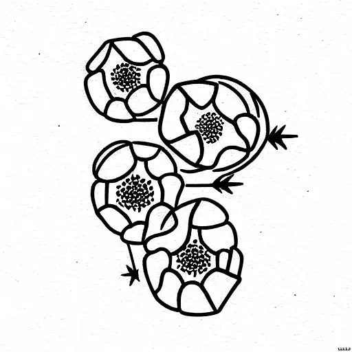 atomic cactus tattoo design idea