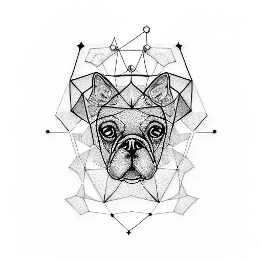 Diamond-shaped constellation of dog breeds tattoo design idea