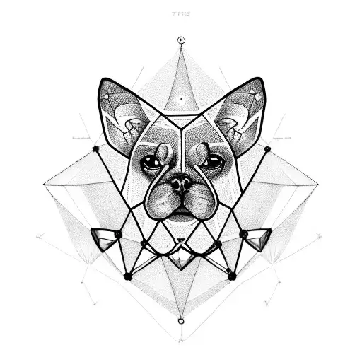 Diamond-shaped constellation of dog breeds tattoo design idea