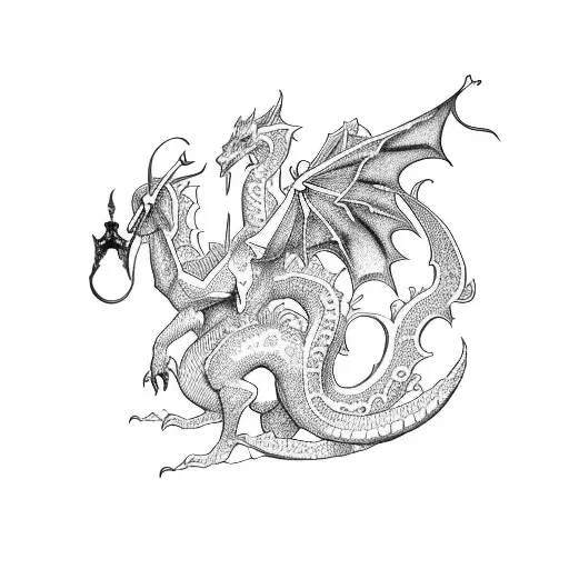 Zelda dragon with flowers tattoo design idea