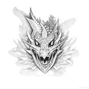 Zelda dragon with flowers tattoo design idea